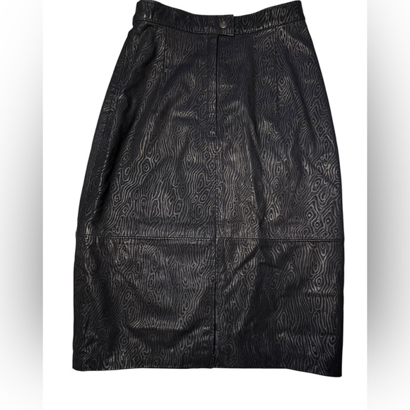 Gino Di Giorgio Vintage Y2K black 100% genuine Leather Pencil Skirt size 5/6 - Picture 10 of 15
